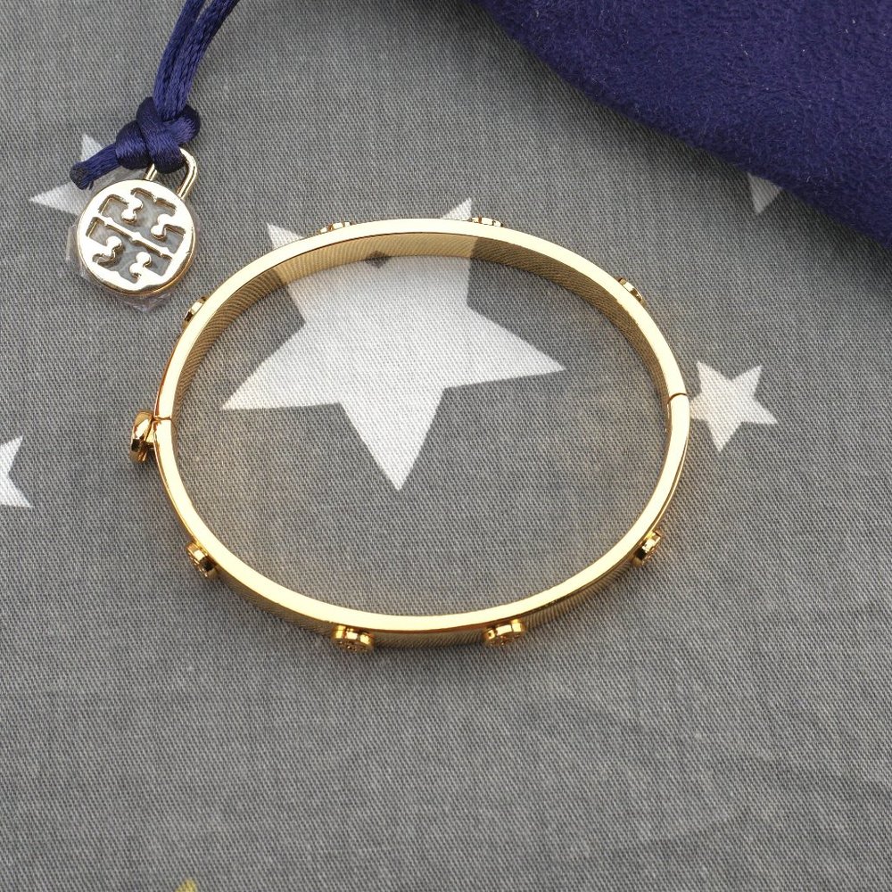 NWT Tory Burch Miller Stud 7mm Bracelet in Gold (Brand New) Medium - Picture 4 of 6